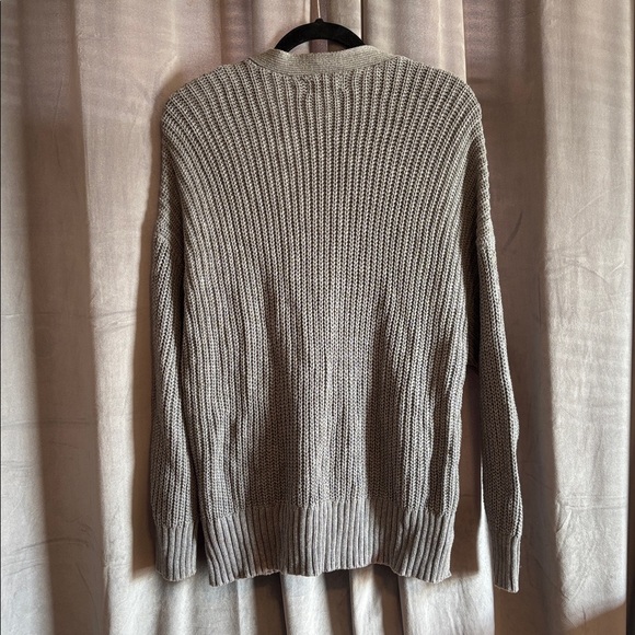 Aerie Cozy Gray Knit Cardigan Sweater - Picture 2 of 2